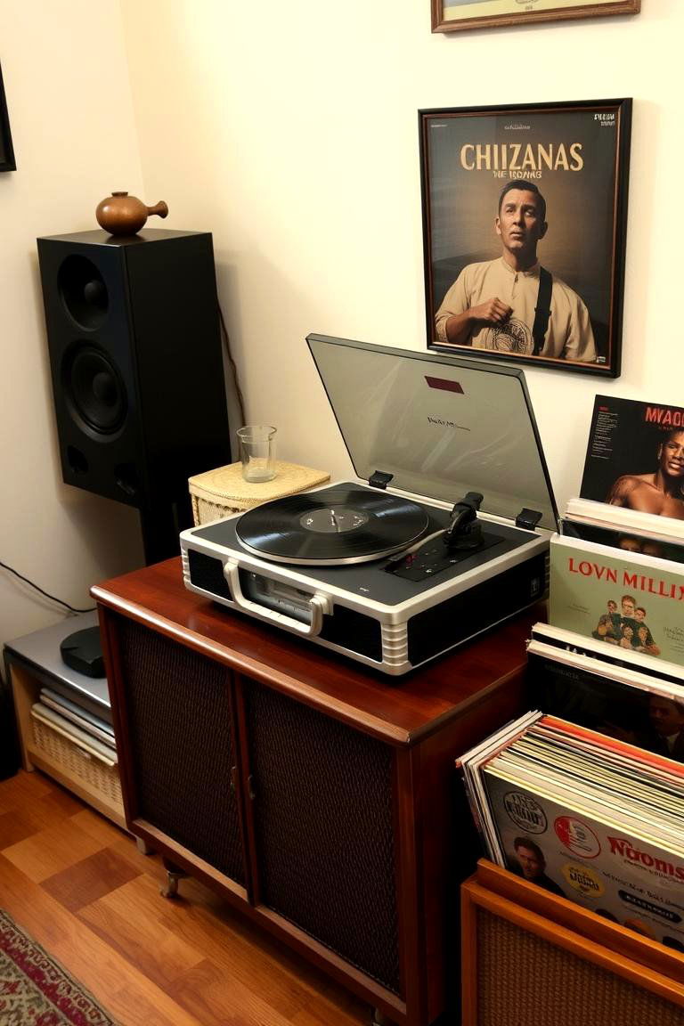 Vintage Record Players and Vinyl Records - 24 90s Bedroom Decor Ideas