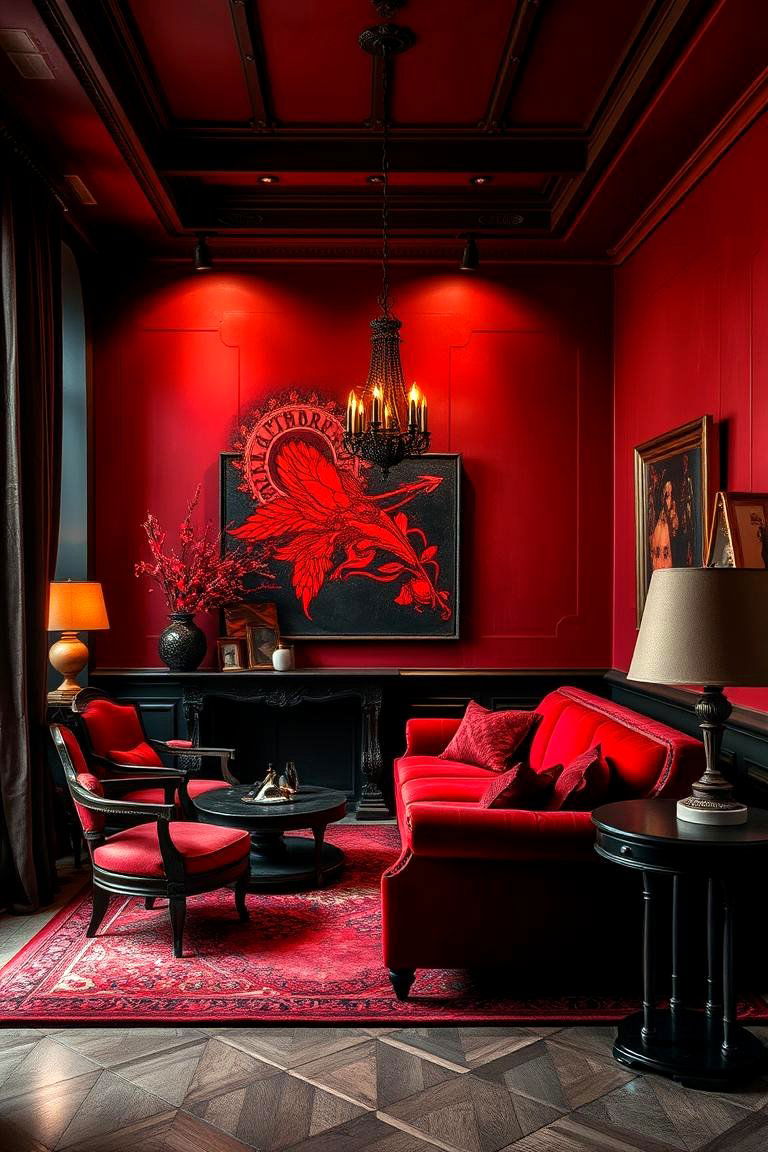 Vintage Red and Black Palette - 24 Chinoiserie Living Room Ideas