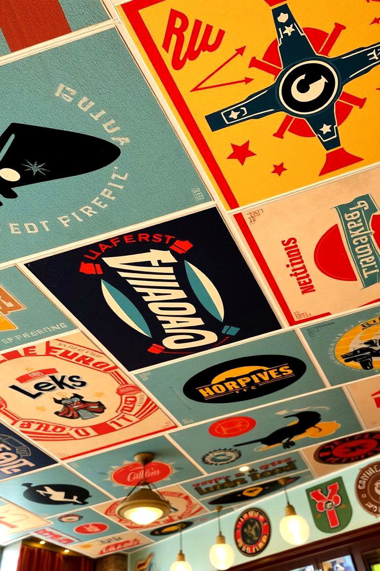 Vintage Retro Graphics - 24 Ceiling Wallpaper Ideas