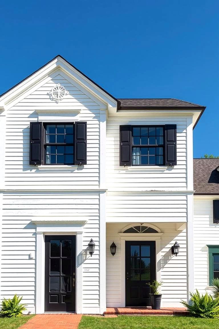 Vintage Revival - 24 White Farmhouse With Black Windows Ideas