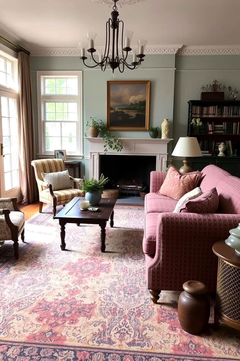 Vintage Revival Carpet - 24 Living Room Carpet Ideas