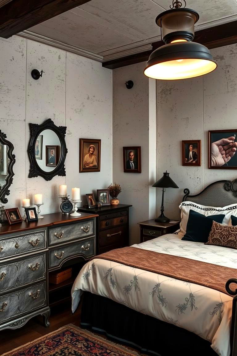 Vintage Revival Charm - 24 Black and Silver Bedroom Ideas