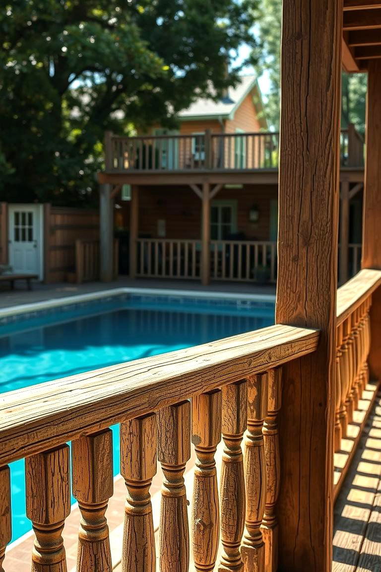 Vintage Rustic Railing - 24 Pool Deck Railing Ideas