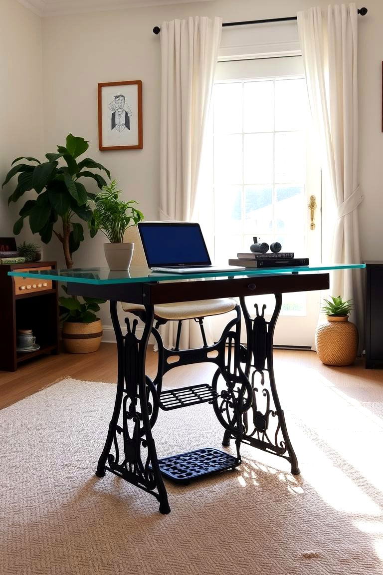 Vintage Sewing Machines as Decorative Tables - 24 Vintage Decor Ideas