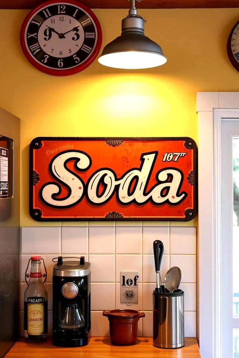 Vintage Signage Adds Personality - 24 Retro Kitchen Ideas