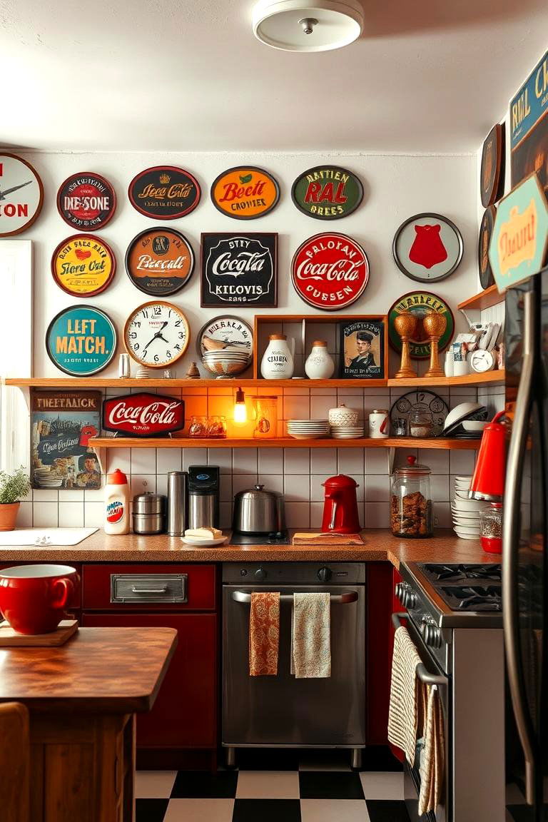 Vintage Signage Decor - 24 Dirty Kitchen Ideas