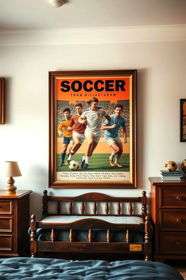 Vintage Soccer Posters - 24 Soccer Themed Bedroom Ideas