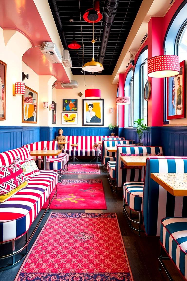 Vintage Stripes and Bold Patterns - 24 Preppy Living Room Ideas