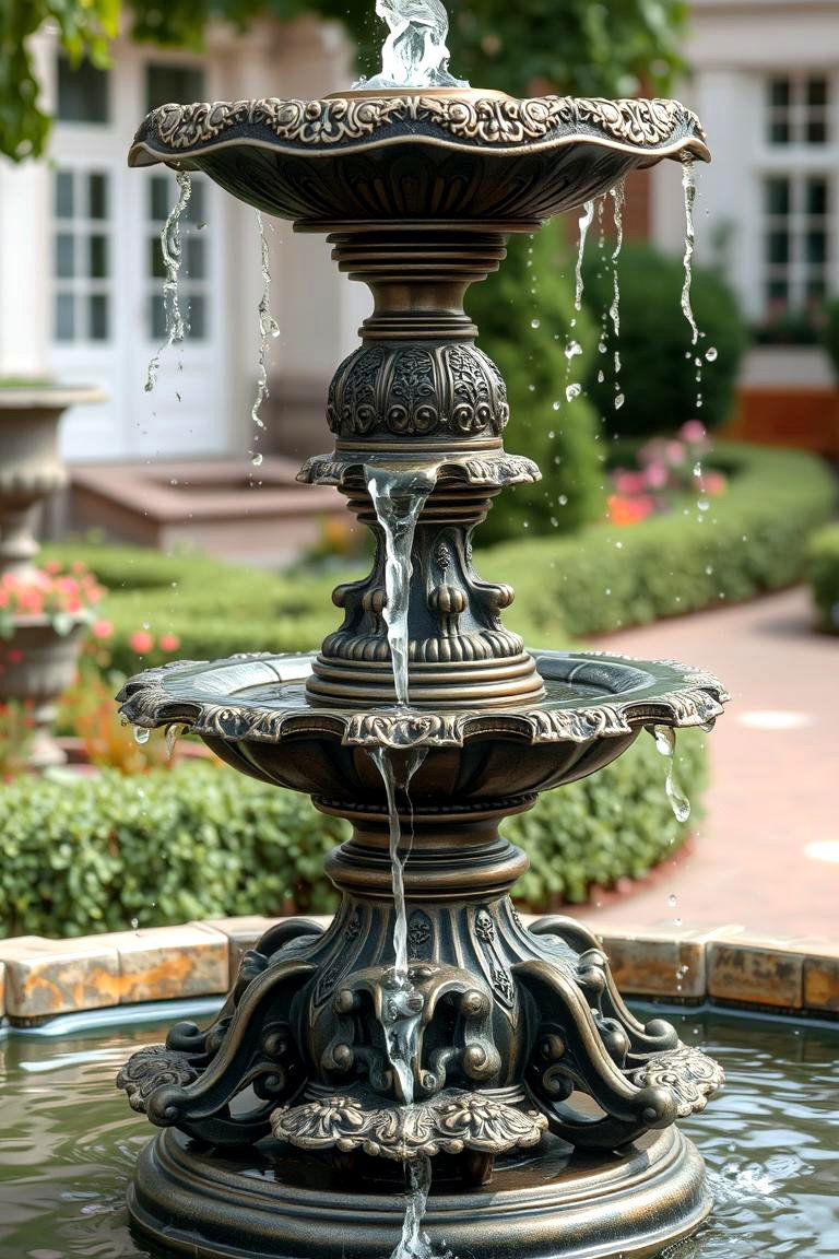 Vintage Style Fountain - 24 Backyard Fountain Ideas