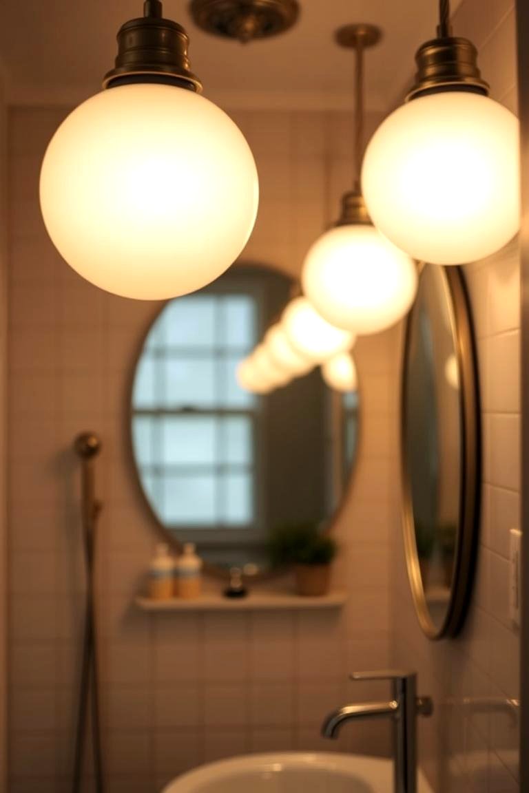 Vintage Style Globe Lights for a Retro Twist - 24 Bathroom Ceiling Lighting Ideas
