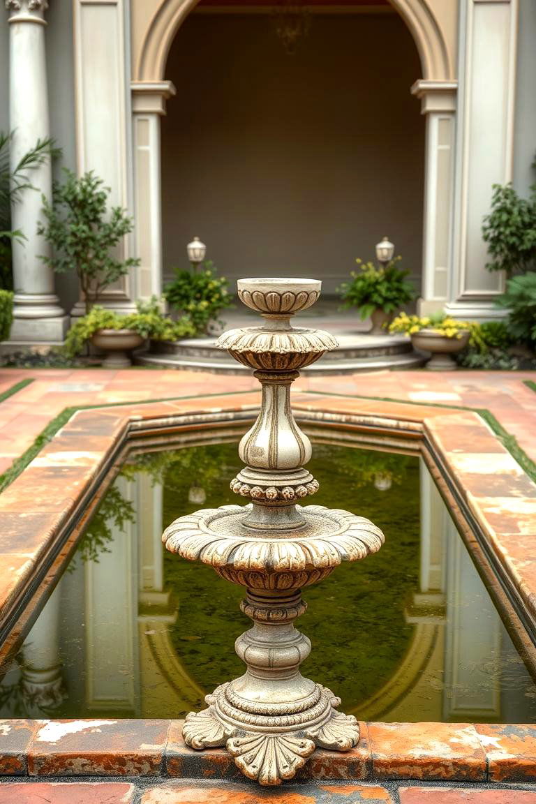Vintage Style Reflecting Pool - 24 Small Garden Reflecting Pool Ideas
