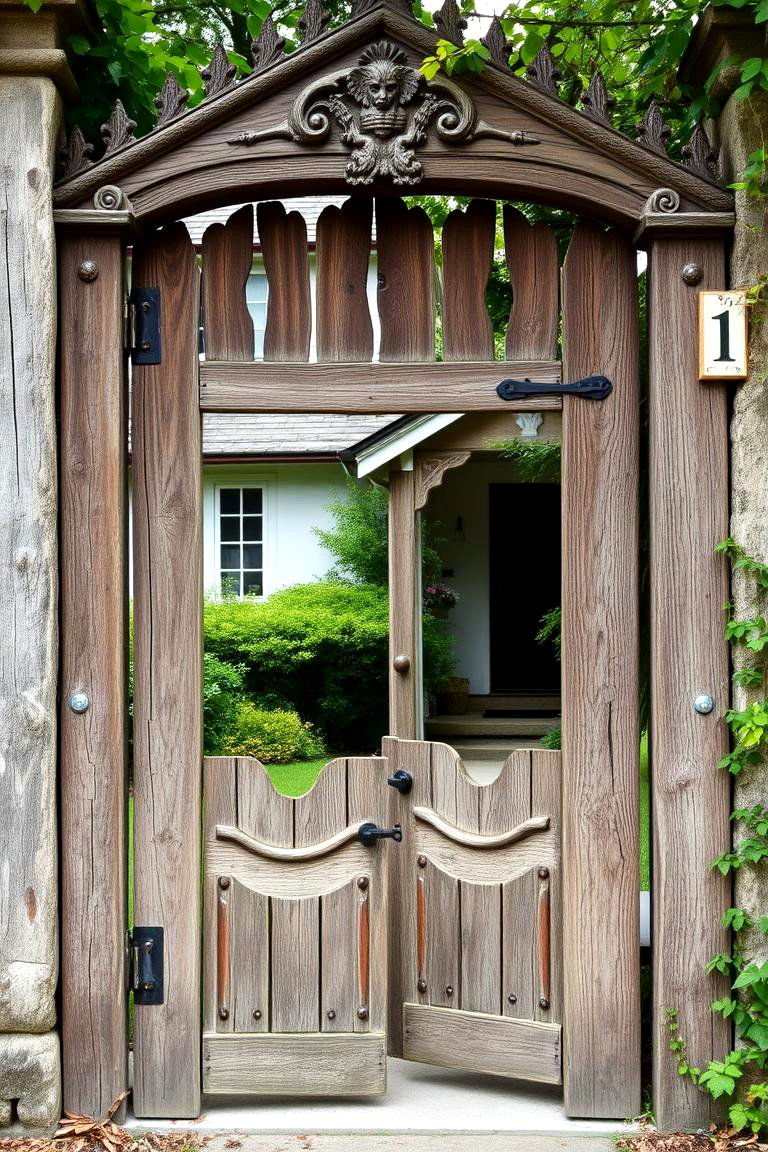 Vintage Style Wooden Gate - 24 Fence Gate Ideas