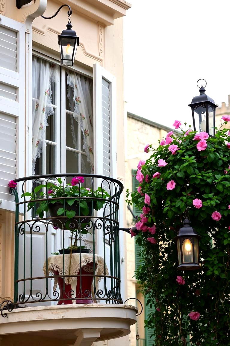 Vintage Style with Floral Accents - 24 French Balcony Ideas