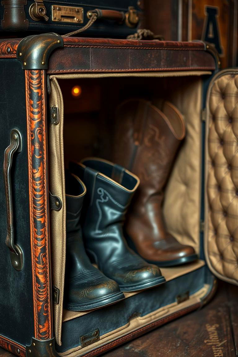 Vintage Suitcase Boot Storage - 24 Boot Storage Ideas