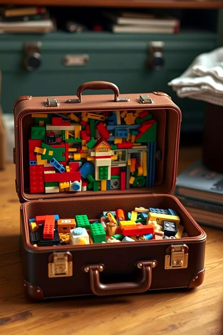 Vintage Suitcase Storage - 24 Lego Storage Ideas