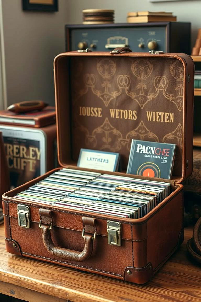 Vintage Suitcases for CDs - 24 Cd Storage Ideas