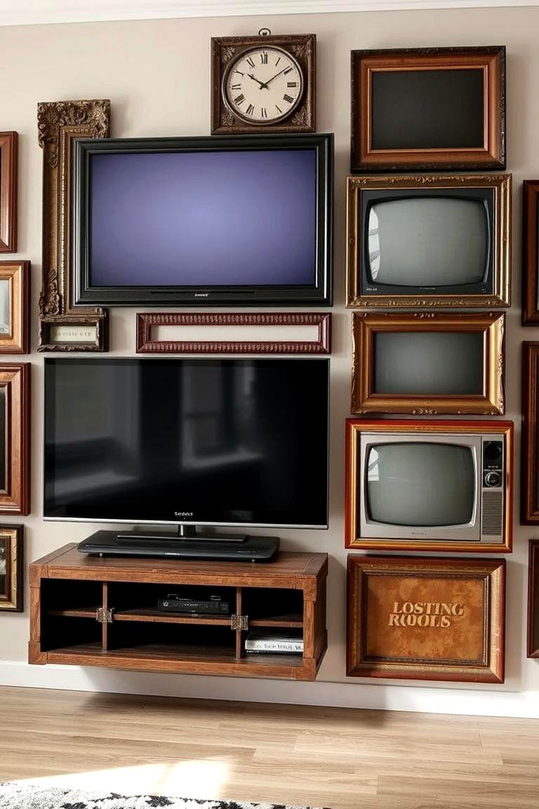 Vintage TV Wall - 24 Tv Wall Ideas