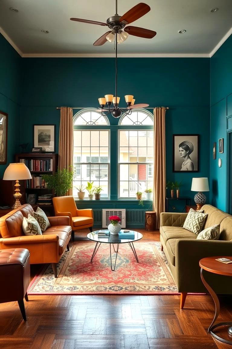 Vintage Teal Living Room - 24 Teal Living Room Ideas