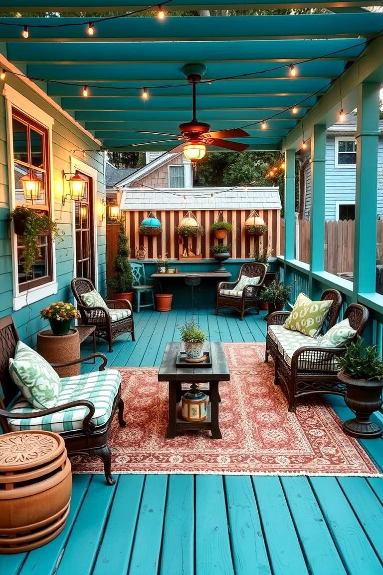 Vintage Teal Nostalgia Deck - 24 Deck Color Ideas