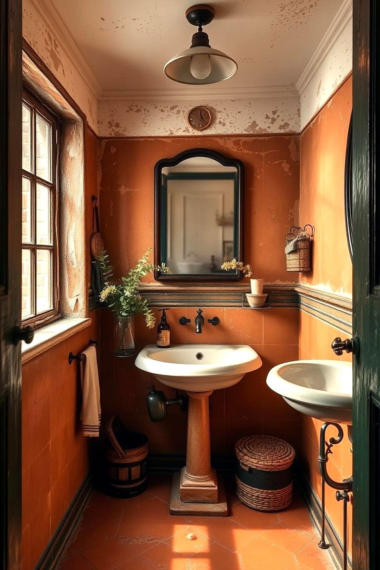 Vintage Terracotta Revival - 24 Terracotta Bathroom Ideas