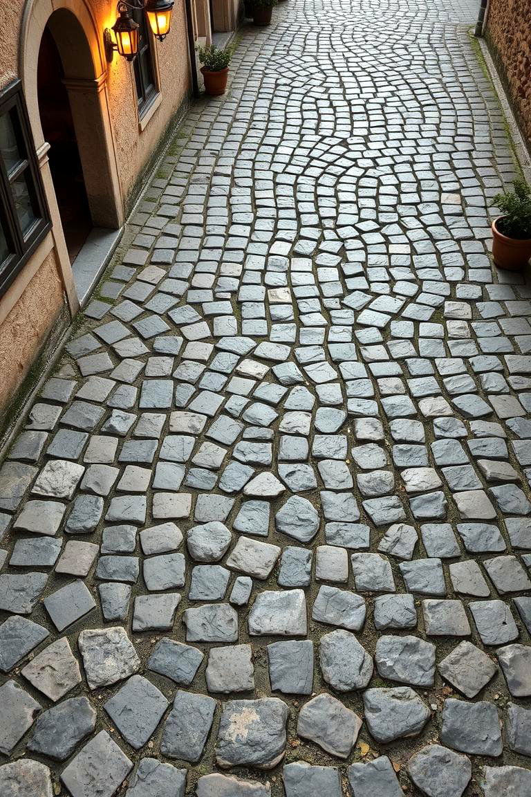 Vintage Textured Patterns - 24 cobblestone patio ideas