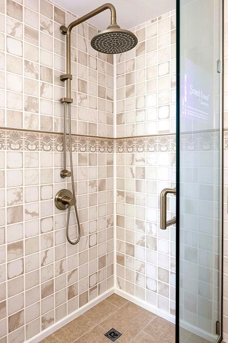 Vintage Tile Charm - 24 Corner Shower Ideas