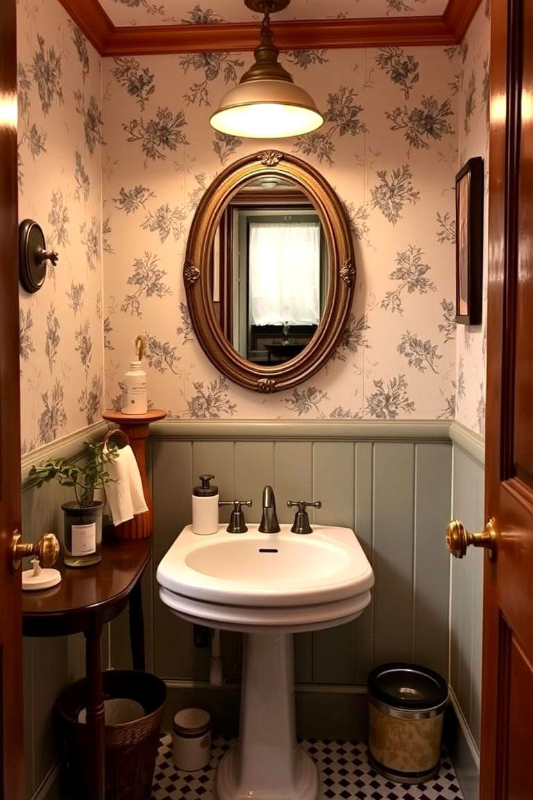Vintage Touches for Character - 24 Small Powder Room Ideas