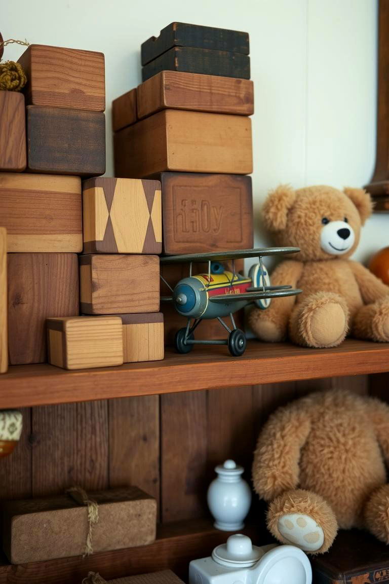 Vintage Toy Collection as Decorative Accents - 24 Vintage Nursery Ideas