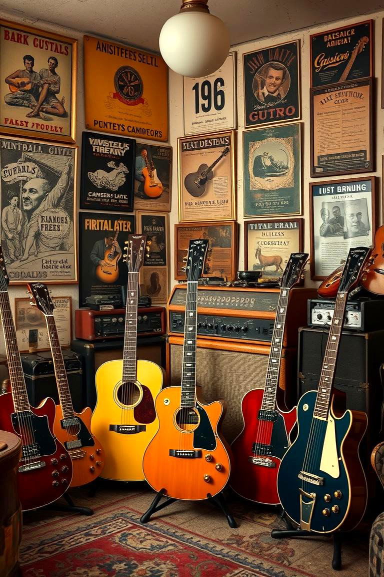 Vintage Vibes Setup - 24 Guitar Room Ideas