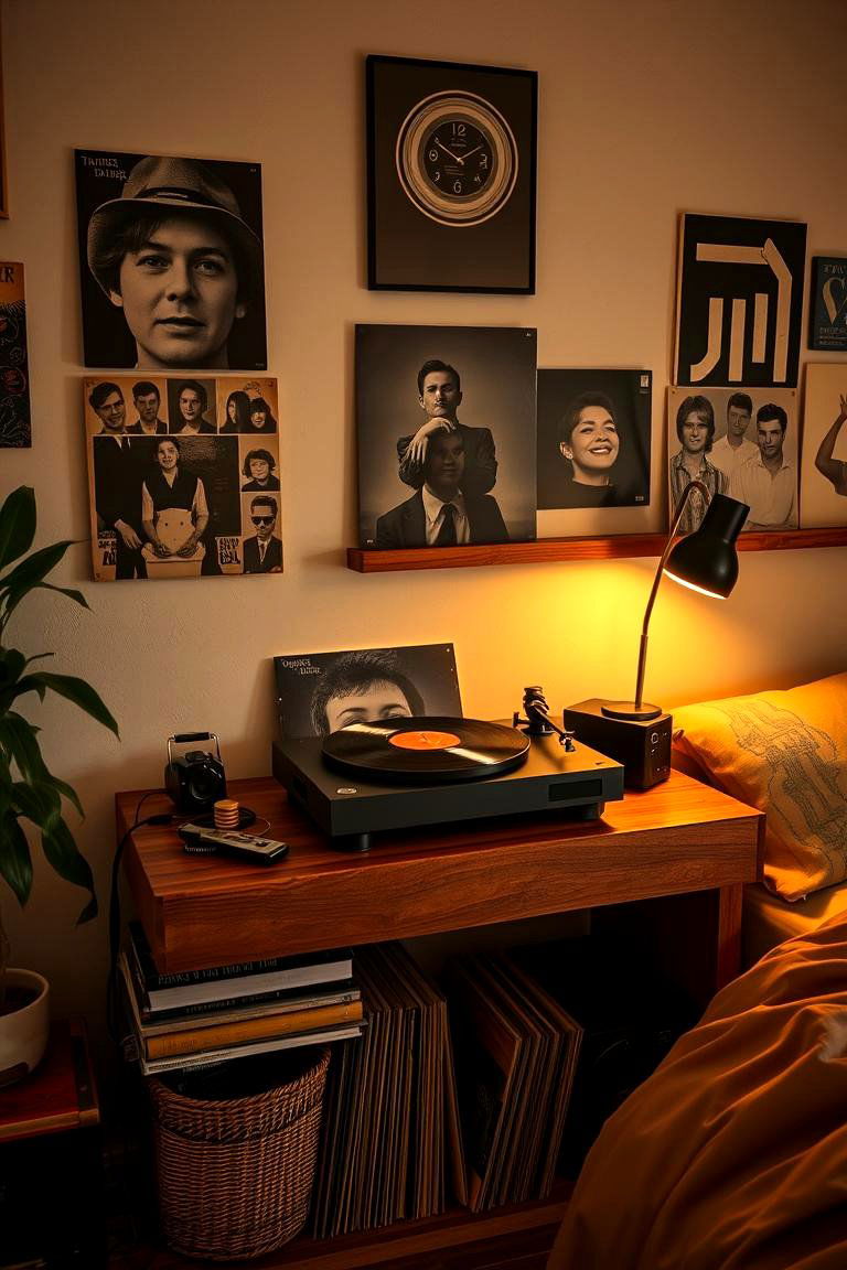 Vintage Vinyl Accents - 24 Hipster Bedroom Ideas