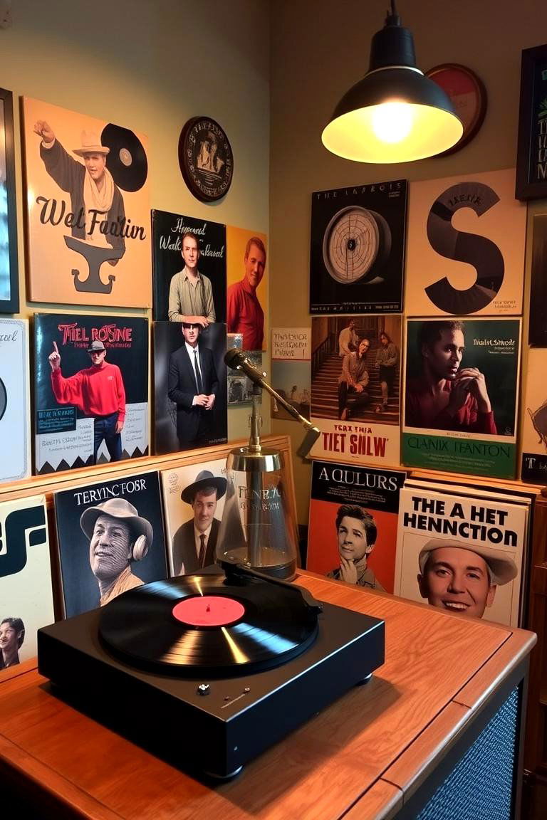 Vintage Vinyl Listening Room - 24 Black Man Cave Ideas
