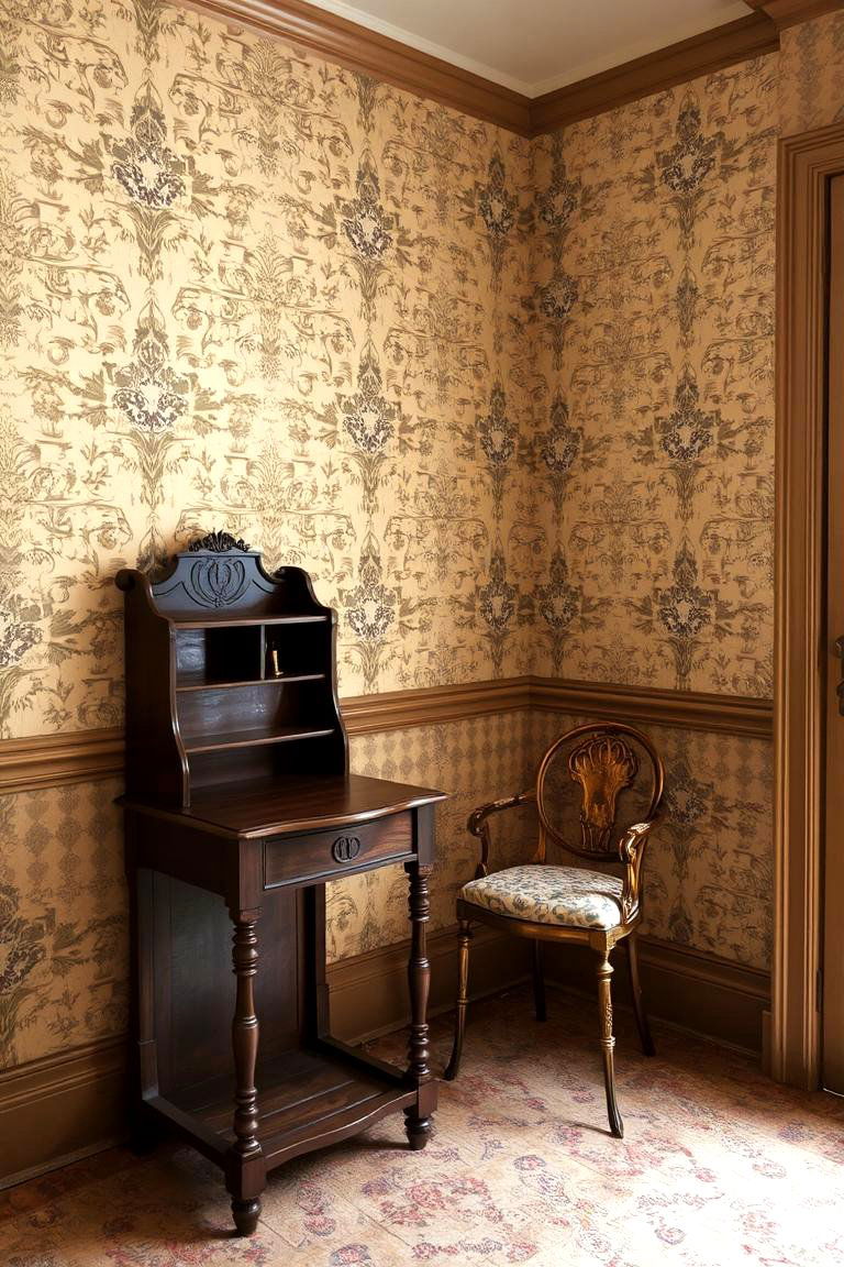 Vintage Wallpaper Charm - 24 Victorian Bedroom Ideas