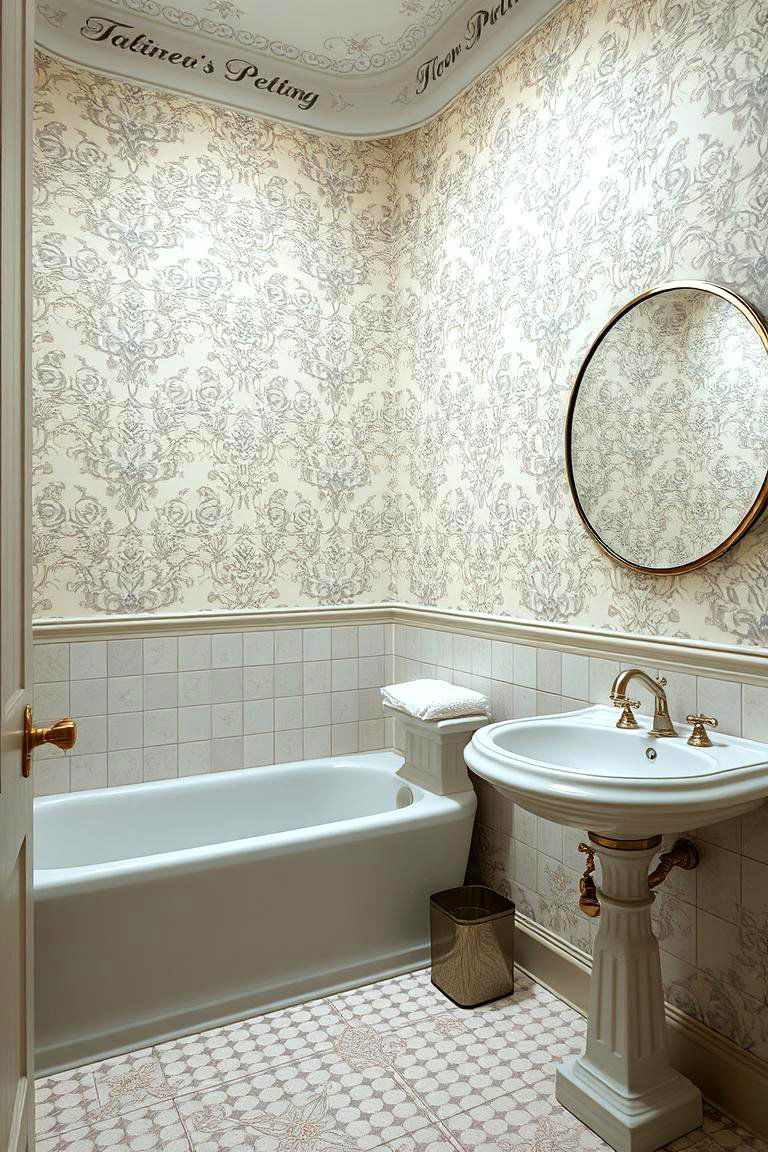 Vintage Wallpapers Bringing Character - 24 Victorian Bathroom Ideas