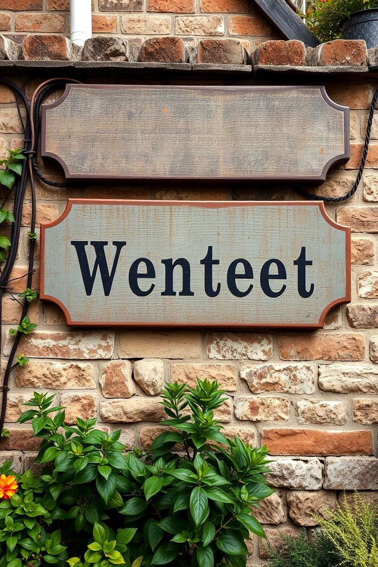 Vintage Weathered Signboards - 24 Outdoor Wall Decor Ideas