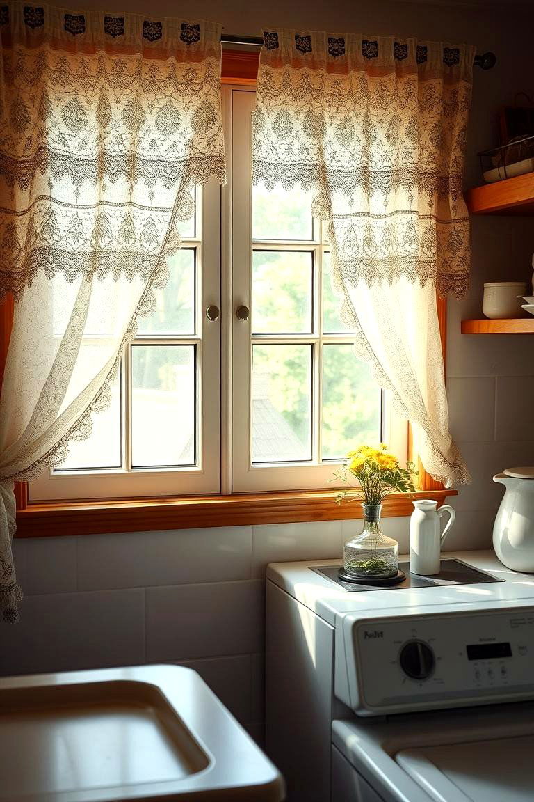 Vintage Window Treatments - 24 Vintage Laundry Room Decor Ideas