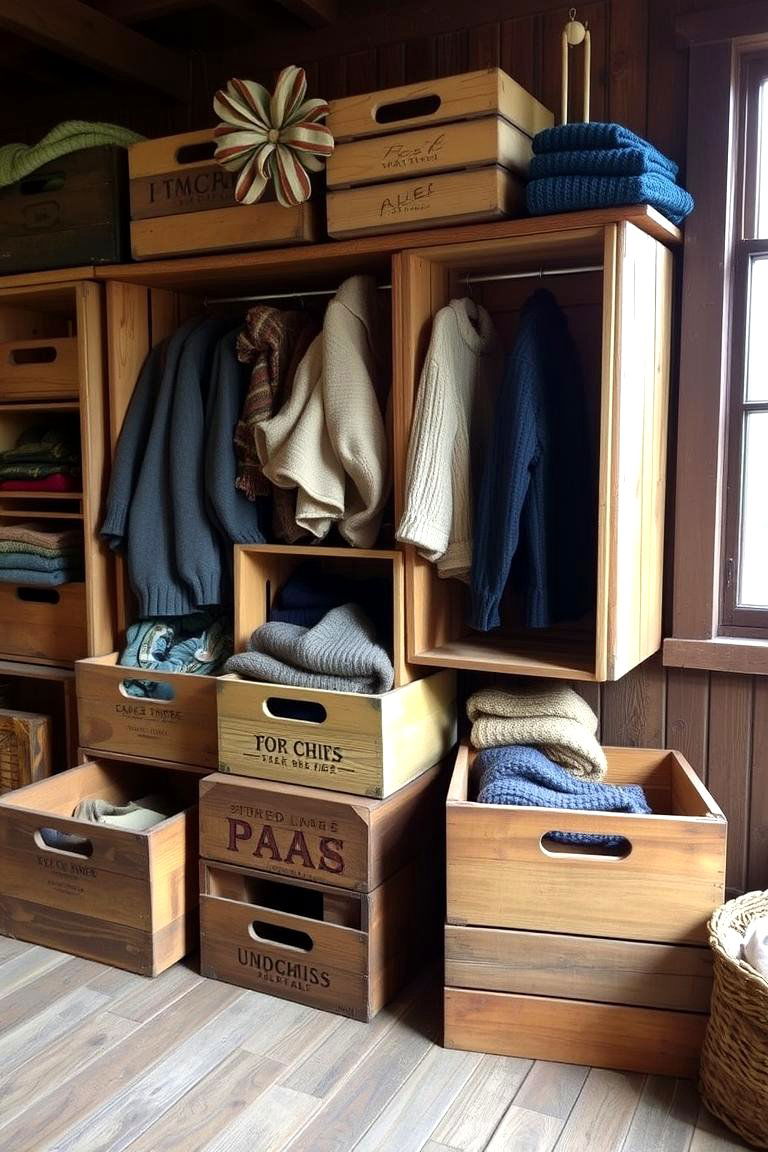 Vintage Wooden Crates - 24 sweater storage ideas