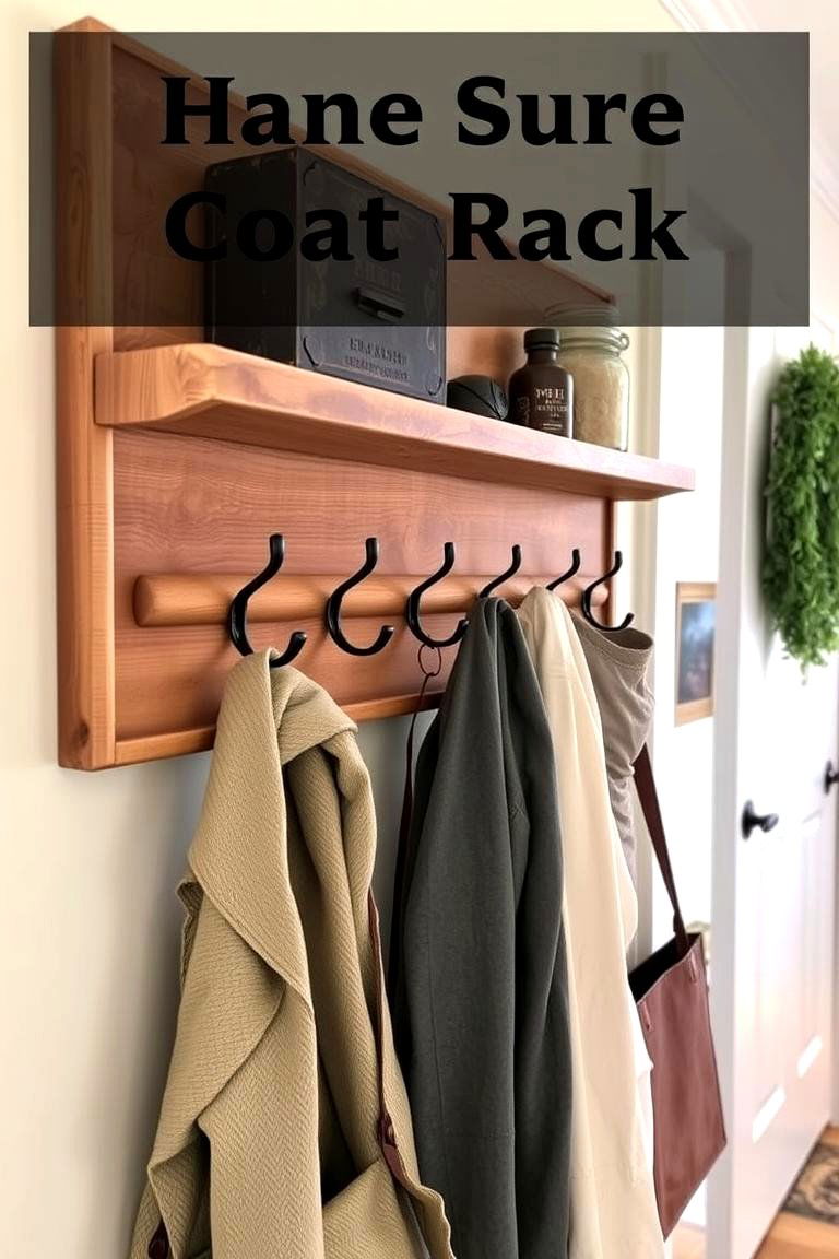 Vintage inspired Coat Rack - 24 Farmhouse Mudroom Ideas