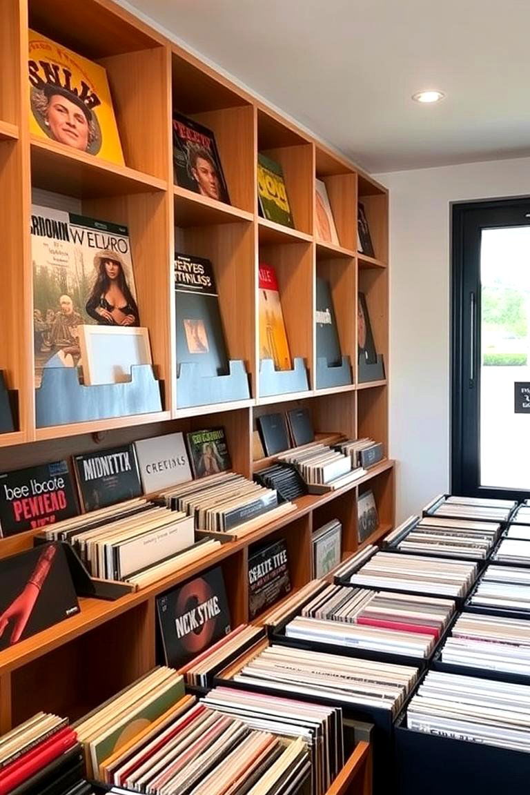 Vinyl Record Display and Storage - 24 Music Room Ideas