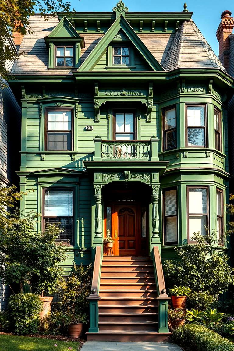 Viridian Vibe - 24 Green Victorian House Colors