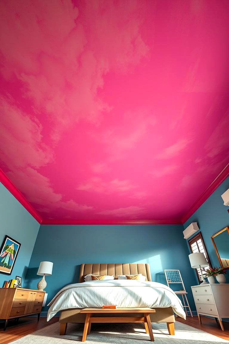Vivid Ceiling Paints - 24 Rainbow Bedroom Ideas