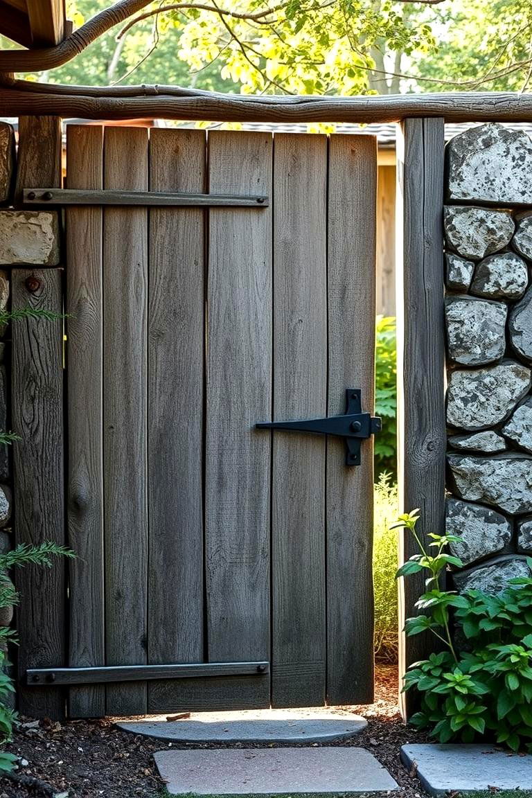 Wabi Sabi Inspired Weathered Gate - 24 Japanese Garden Gate Design Ideas