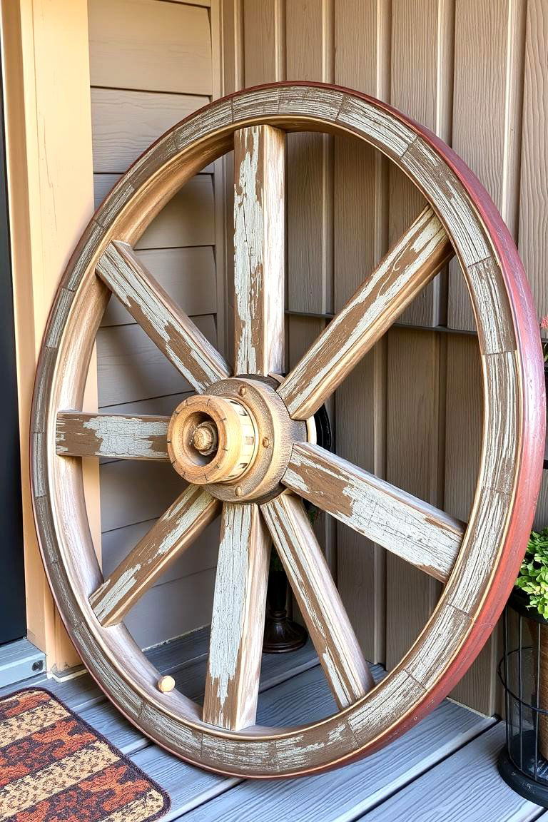 Wagon Wheel Decor Accents - 24 Rustic Porch Ideas