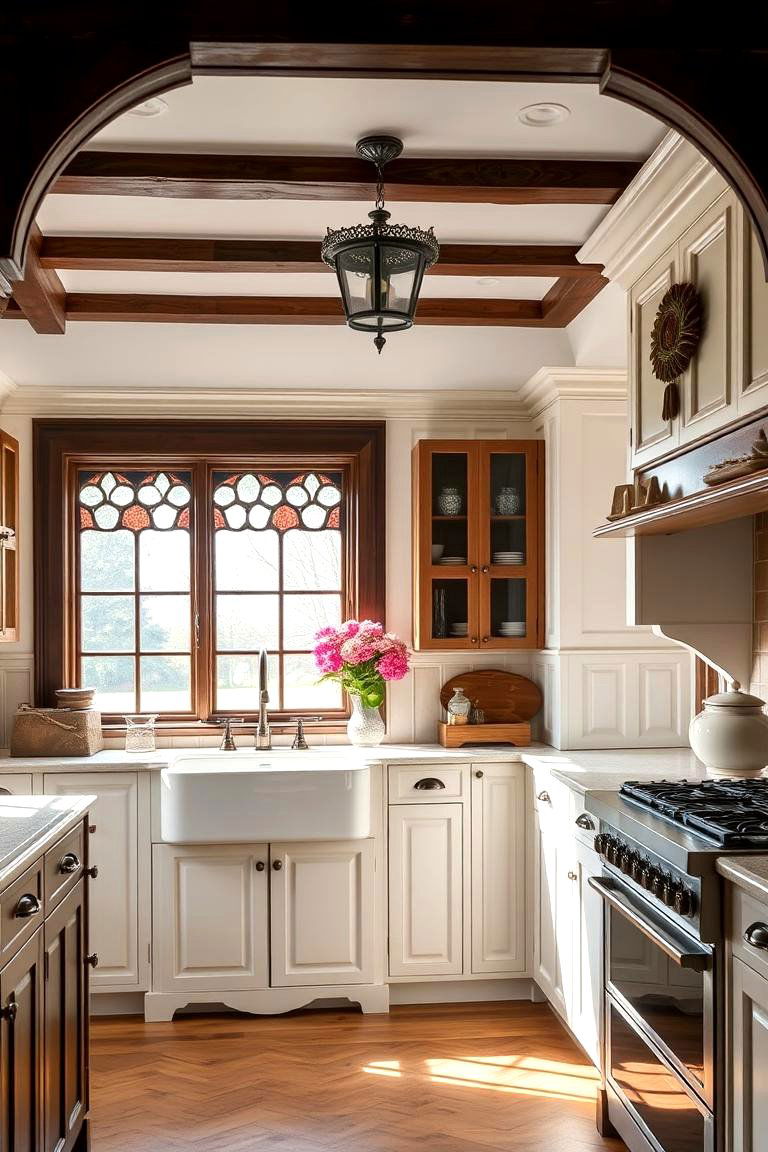 Wainscoting Walls - 24 Tudor Kitchen Ideas