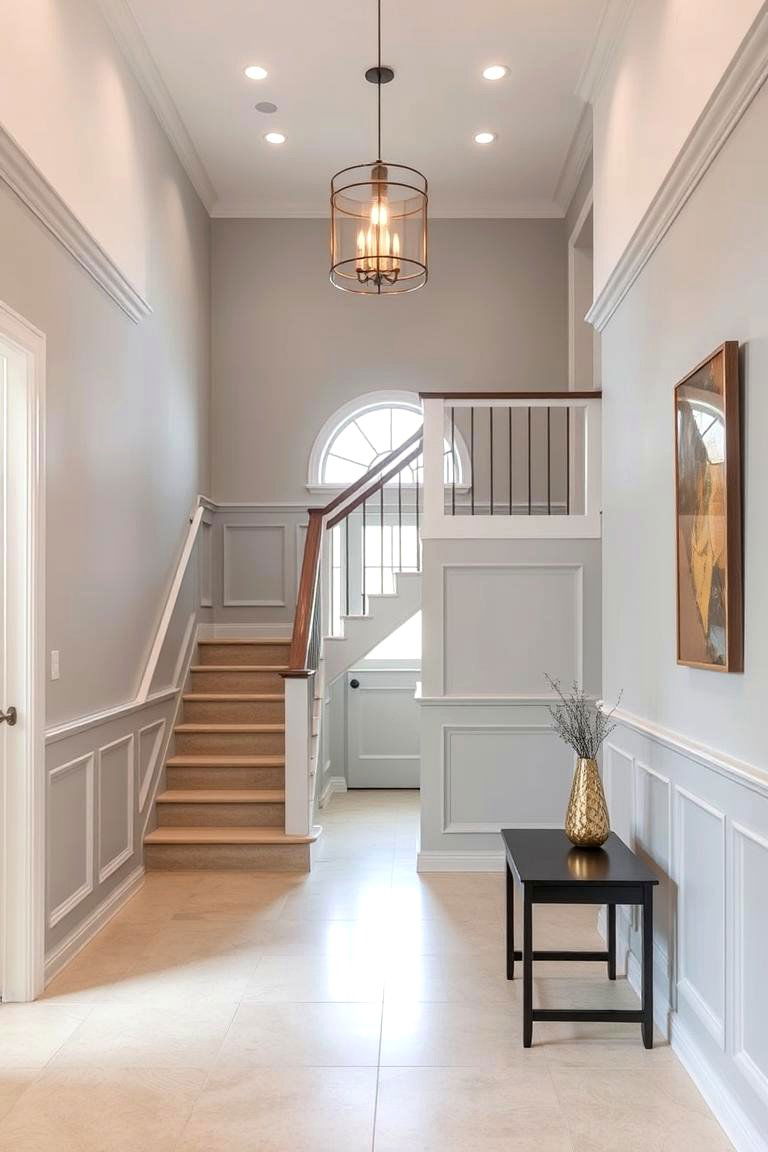 Wainscoting in a Split Level Entryway - 24 Wainscoting Entryway Ideas