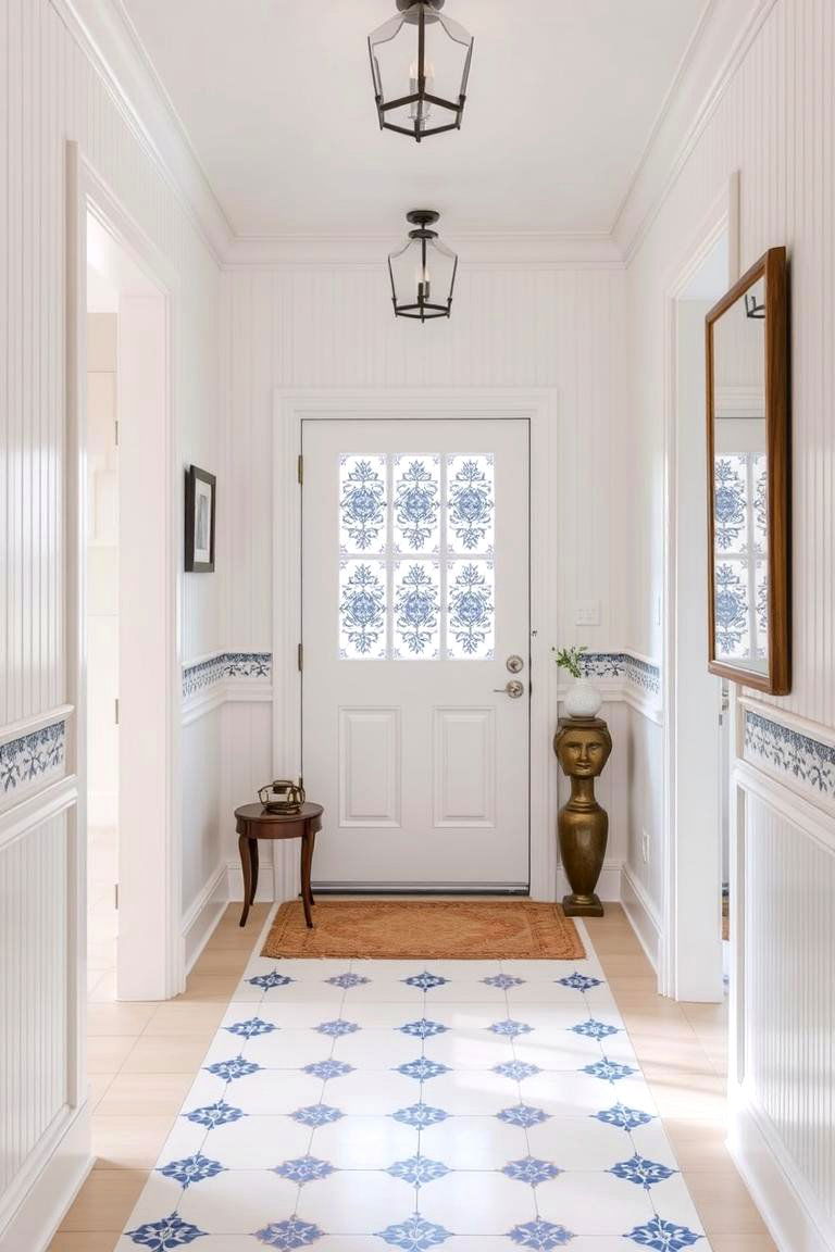 Wainscoting with Decorative Inserts - 24 Walk-in Shower Tile Ideas