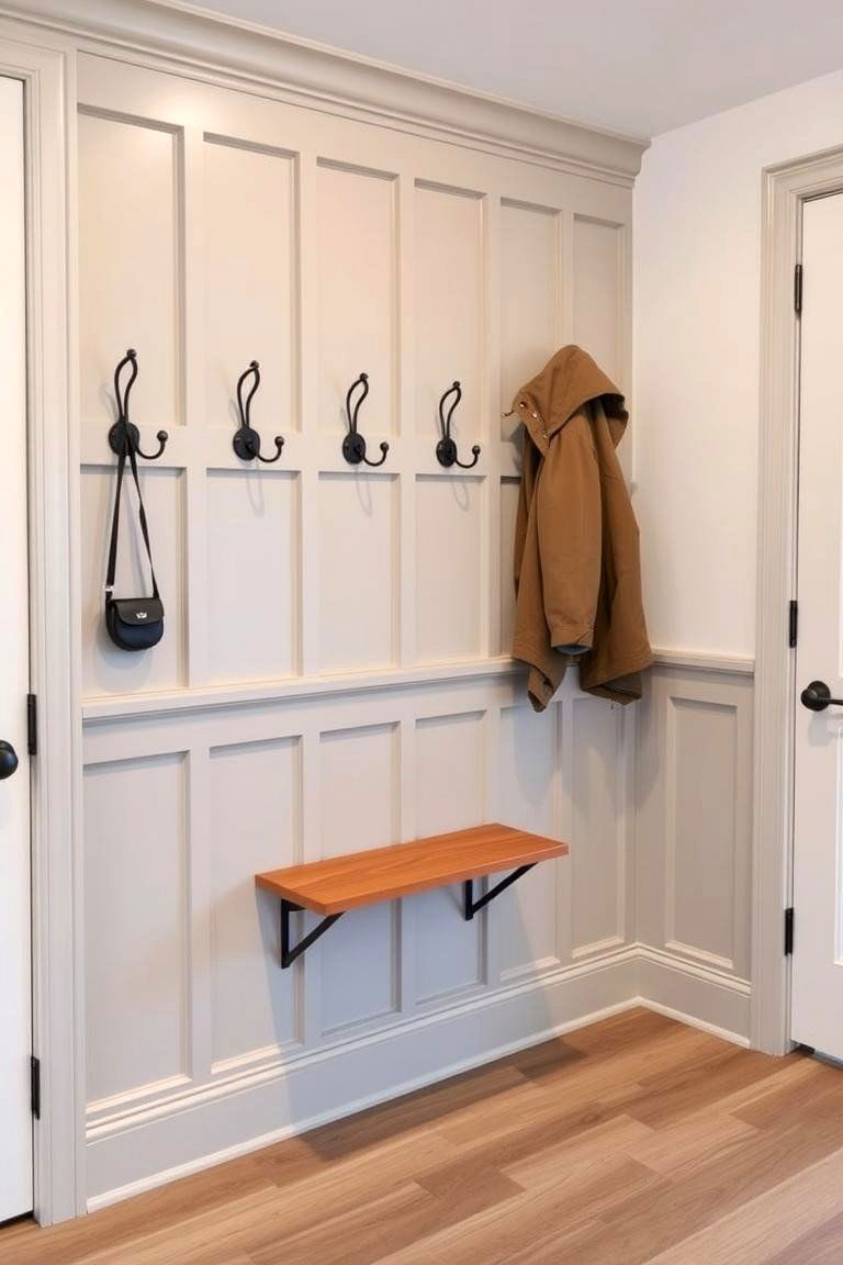 Wainscoting with Hooks and Shelves - 24 Walk-in Shower Tile Ideas