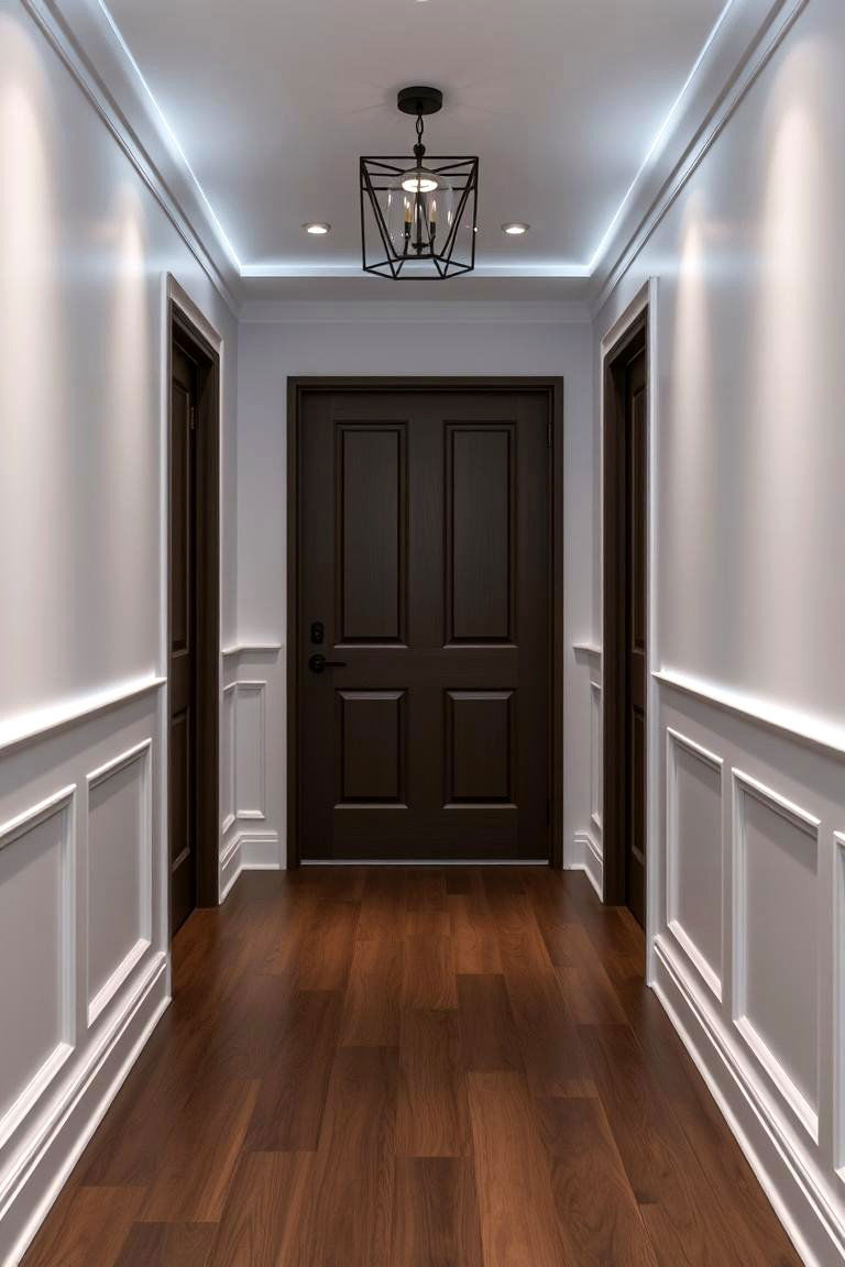 Wainscoting with Integrated Lighting - 24 Wainscoting Entryway Ideas