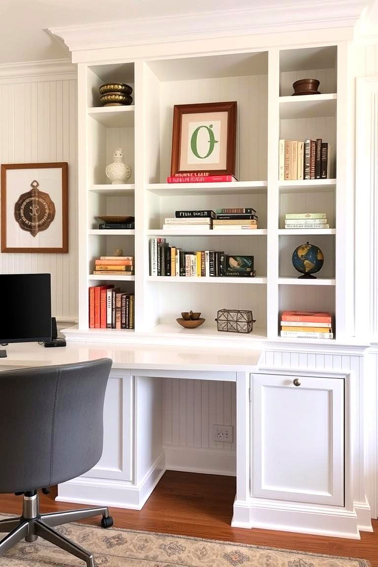 Wainscoting with Integrated Storage - 24 Wall Collage Ideas
