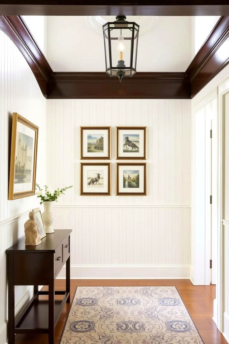 Wainscoting with Picture Rail Molding - 24 Walk-in Shower Tile Ideas