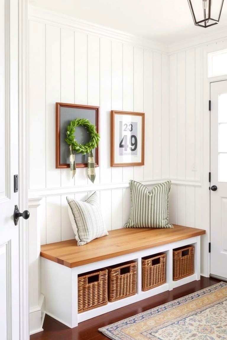 Wainscoting with a Built in Bench - 24 Wainscoting Entryway Ideas